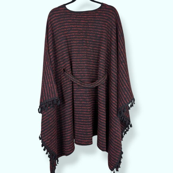 V. A.B. Collection Striped Poncho - Picture 6 of 7